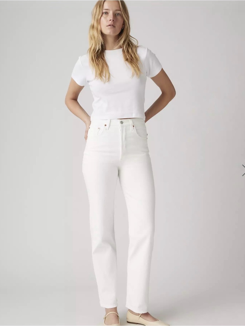 Levi’s Ribcage High Waist Women’s Straight Jeans - White - size 29